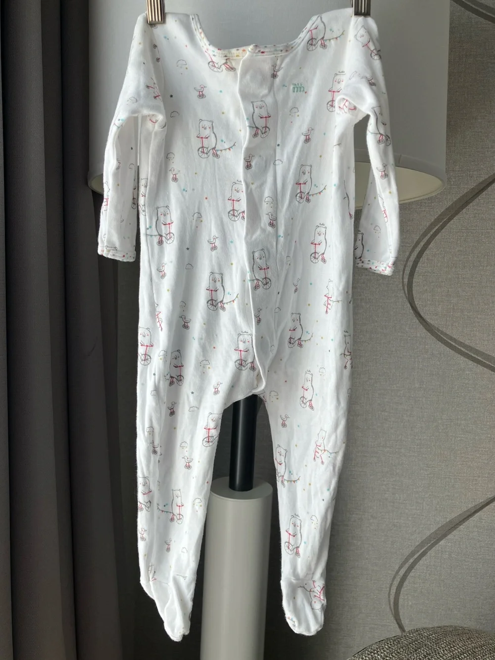Magnetic Me 100% Organic Cotton Baby Footed Outfit with Whimsical Bear Print